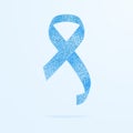 Prostate Cancer Ribbon Awareness. November Light Blue Glittering Ribbon Isolated On A Background. Vector Illustration.