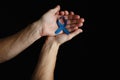 prostate cancer ribbon, colon cancer concept, blue ribbon