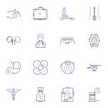 Prostate exam line icons collection. Screening, Diagnosis, Checkup, Digital, Rectal, Health, Cancer vector and linear