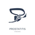 Prostatitis icon. Trendy flat vector Prostatitis icon on white b