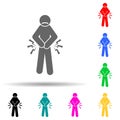 Prostatitis, pain multi color style icon. Simple glyph, flat vector of pain people icons for ui and ux, website or