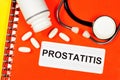 Prostatitis-text inscription on a medical folder.