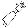 Prosthesis hand icon, outline style