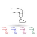 Prosthesis, physiotherapy, leg multi color icon. Simple thin line, outline vector of physiotherapy icons for ui and ux, website or Royalty Free Stock Photo