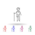 Prosthesis, physiotherapy, man multi color icon. Simple thin line, outline vector of physiotherapy icons for ui and ux, website or Royalty Free Stock Photo