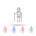 Prosthesis, physiotherapy, man multi color icon. Simple thin line, outline vector of physiotherapy icons for ui and ux, website or Royalty Free Stock Photo