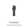 prosthetic icon vector from disabled people assistance collection. Thin line prosthetic outline icon vector illustration. Linear