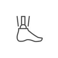 Prosthetic leg line outline icon