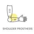 Prosthetic shoulder vector linear icon