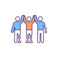 Prosthetic support group RGB color icon Royalty Free Stock Photo