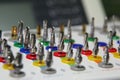 Prosthetist box set of tools for the installation of dental implants. The boxes Plastic set of drills medical colour-coded. Royalty Free Stock Photo