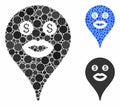 Prostitute smiley map marker Composition Icon of Circle Dots