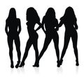 Prostitutes silhouettes Royalty Free Stock Photo