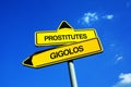 Prostitutes vs Gigolos Royalty Free Stock Photo