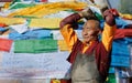 Prostrating monk 1 Royalty Free Stock Photo