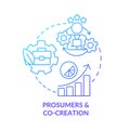 Prosumers and co-creation blue gradient concept icon Royalty Free Stock Photo