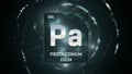 Protactinium as Element 91 of the Periodic Table 3D illustration on green background Royalty Free Stock Photo