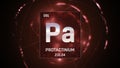 Protactinium as Element 91 of the Periodic Table 3D illustration on red background Royalty Free Stock Photo
