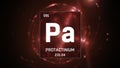 Protactinium as Element 91 of the Periodic Table 3D illustration on red background Royalty Free Stock Photo
