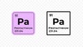 Protactinium, chemical element of the periodic table vector Royalty Free Stock Photo