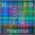 Protactinium chemical element, Sign with atomic number and atomic weight Royalty Free Stock Photo