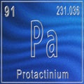 Protactinium chemical element, Sign with atomic number and atomic weight Royalty Free Stock Photo