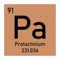 Protactinium chemical symbol Royalty Free Stock Photo