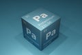 Protactinium, 3D rendering of symbols of the elements of the periodic table, atomic number, atomic weight, name and symbol. Royalty Free Stock Photo