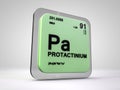 Protactinium - Pa - chemical element periodic table Royalty Free Stock Photo