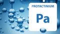 Protactinium Pa, chemical element sign. 3D rendering isolated on white background. Protactinium chemical 91 element for science Royalty Free Stock Photo