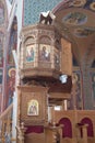 Interior of Saint George Church on Paralimni, Cyprus on June 12, 2018. Royalty Free Stock Photo