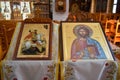 Interior of Saint George Church on Paralimni, Cyprus on June 12, 2018. Royalty Free Stock Photo