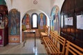 Protaras, Cyprus - Oct 6. 2019. The interior of church of St. Nicholas