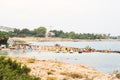 Protaras. Beach of Cavo Maris Hotel in Protaras. Panorama of Cyprus Shore