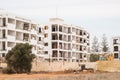 Protaras. Reconstruction of a Hotel in Cyprus. Destroyed building. Demolition of a Building. House Ruins