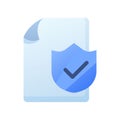 Protect document file paper page shield secure single isolated icon with smooth style
