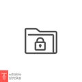 Protect documents or unlock folder icon. Folder padlock, secure encryption data
