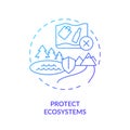 Protect ecosystems blue gradient concept icon