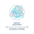 Protect ecosystems turquoise concept icon