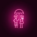 protect girlfriend icon. Elements of Friendship in neon style icons. Simple icon for websites, web design, mobile app, info Royalty Free Stock Photo