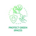 Protect green gradient spaces green gradient concept icon