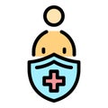 Protect human health icon color outline vector