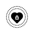 Black solid icon for Protect, keep safe and save