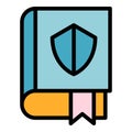 Protect justice book icon color outline vector Royalty Free Stock Photo