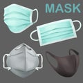 Protect medical face mask isolated vector2