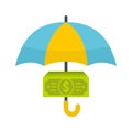 Protect money cash icon, flat style