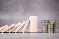 Protect the Money From Domino Effect Royalty Free Stock Photo