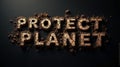 Protect planet earth concept save environment global warming climate change awareness campaign design Royalty Free Stock Photo