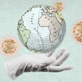 Protect the planet earth from coronavirus background