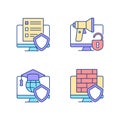 Protect private data RGB color icons set